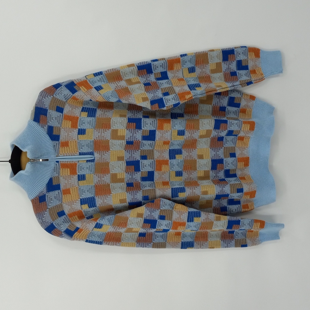 Marcello Sport Wool Blend Sweater Quarter Zip Pullover Made in Italy Size Large